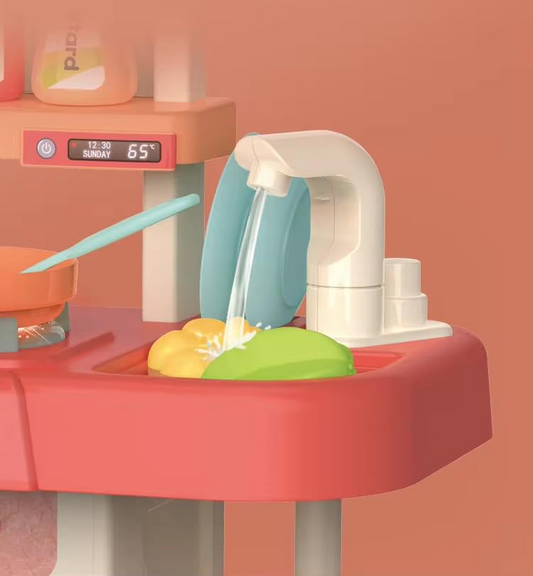 Quirky Kidz 3-in-1 Portable Pretend Kitchen Play Set – Cooking Toy with Food Accessories for Kids | Role Play Party Set for Boys & Girls | Plastic Educational Toy for Toddlers