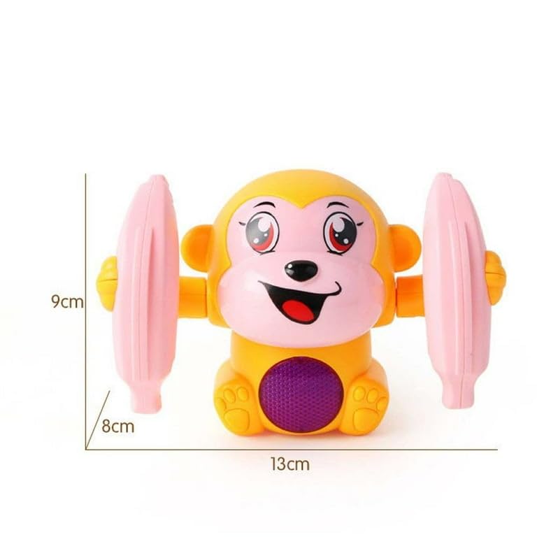 Quirky Kidz Dancing Monkey Musical Toy – Baby Tumble Doll with Voice Control, Rolling Action, Music, Lights & Sound Sensor, ISI Certified – Multicolor