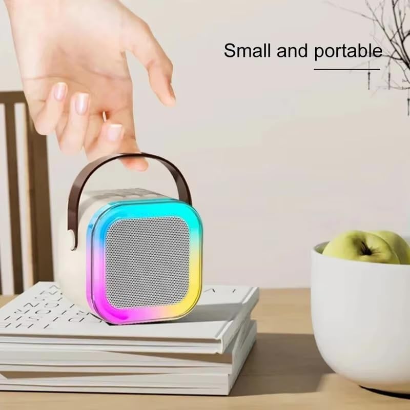 Quirky Kidz Rechargeable Karaoke Mic with Speaker – Wireless Bluetooth Microphone with LED Lights, Portable Mini Singing Toy for Kids, Boys, Girls & Adults