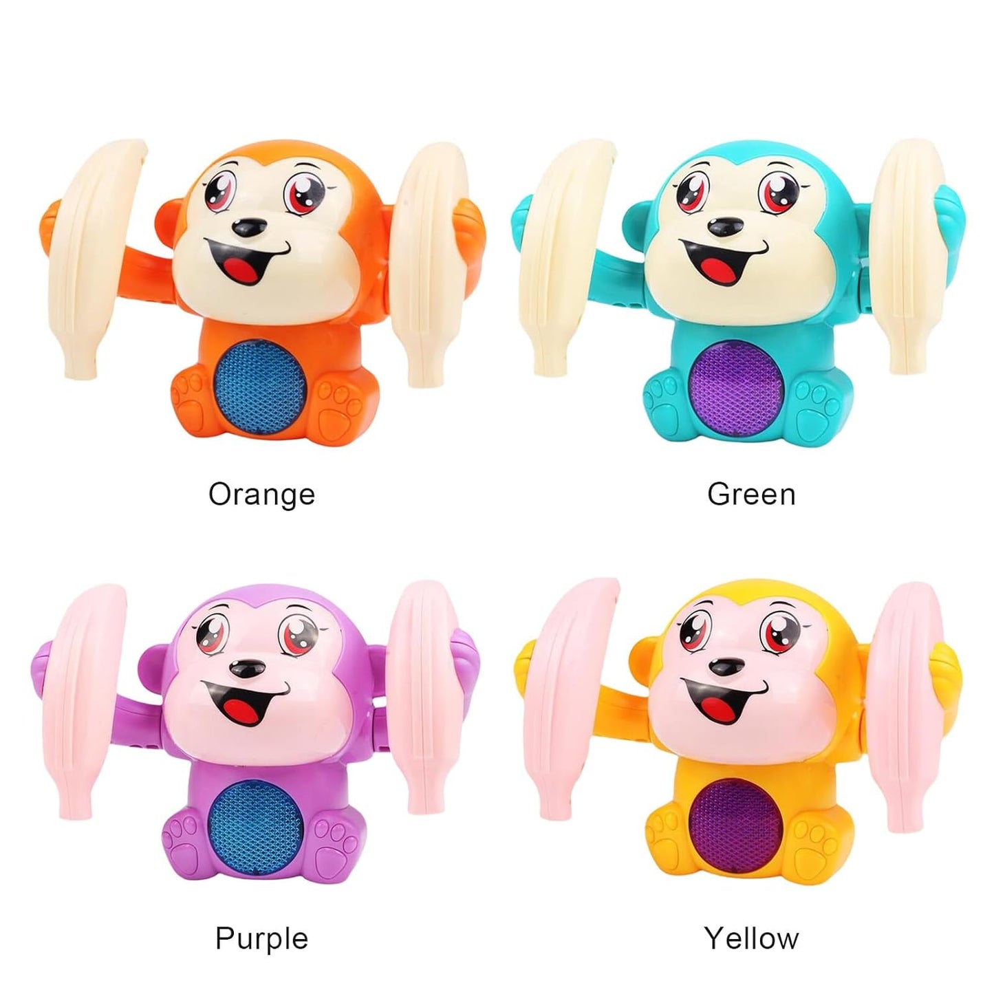 Quirky Kidz Dancing Monkey Musical Toy – Baby Tumble Doll with Voice Control, Rolling Action, Music, Lights & Sound Sensor, ISI Certified – Multicolor