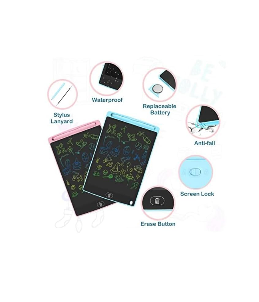 Quirky Kidz Magic Slate 8.5-Inch LCD Writing Tablet – Reusable Drawing Pad with Stylus for Kids & Adults, Electronic Doodle Board for Writing, Sketching & Learning