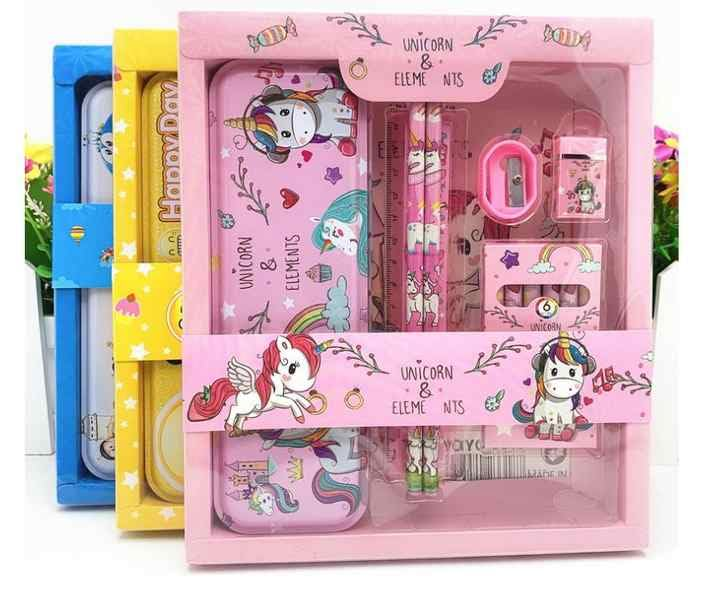 Quirky Kidz Stationery Kit Set for School Kids – Birthday Gift for Girls & Boys | Includes Pencil, Scale, Eraser, Sharpener, Crayon Set, Compass Box| Fun Multicolor Back-to-School Supply Set