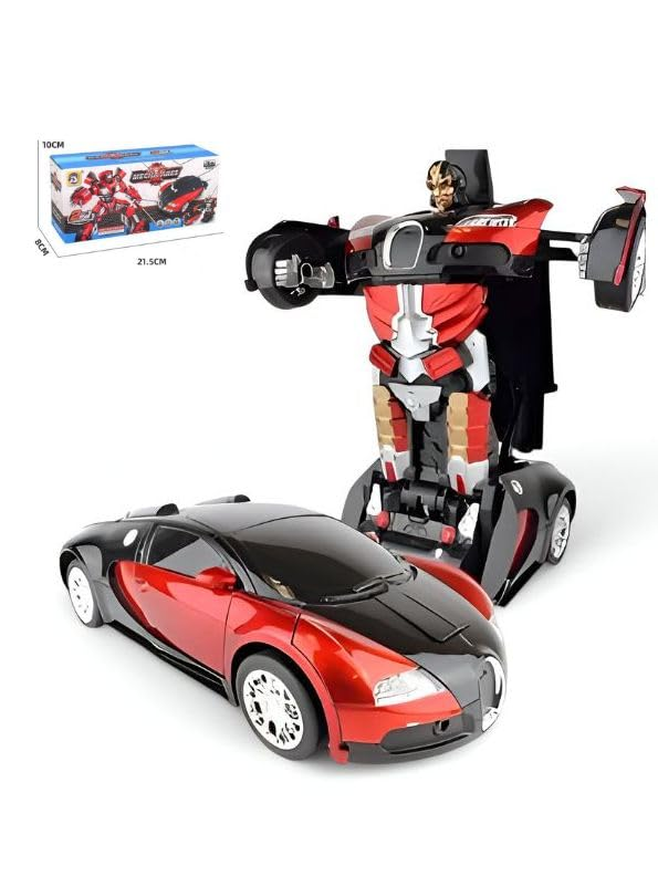 Quirky Kidz 2-in-1 Transforming Robot Car Toy for Kids | Battery Operated | Automatic Conversion | Lights & Sound | Indoor & Outdoor Play | Age 3+ (Pack of 1)