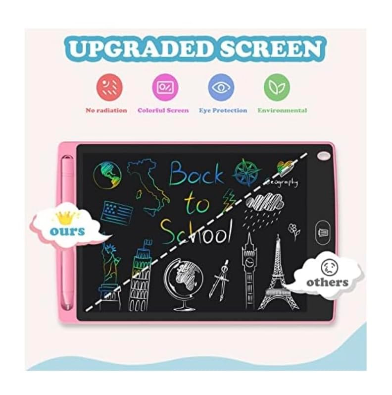 Quirky Kidz Magic Slate 8.5-Inch LCD Writing Tablet – Reusable Drawing Pad with Stylus for Kids & Adults, Electronic Doodle Board for Writing, Sketching & Learning