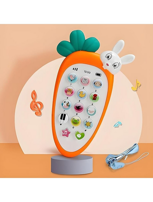 Quirky Kidz Radish Style Rabbit Face Toy Phone – Pretend Play Cell Phone for Toddlers with Lights, Music & Ringtones, Birthday Gift for Boys & Girls (Multicolor)