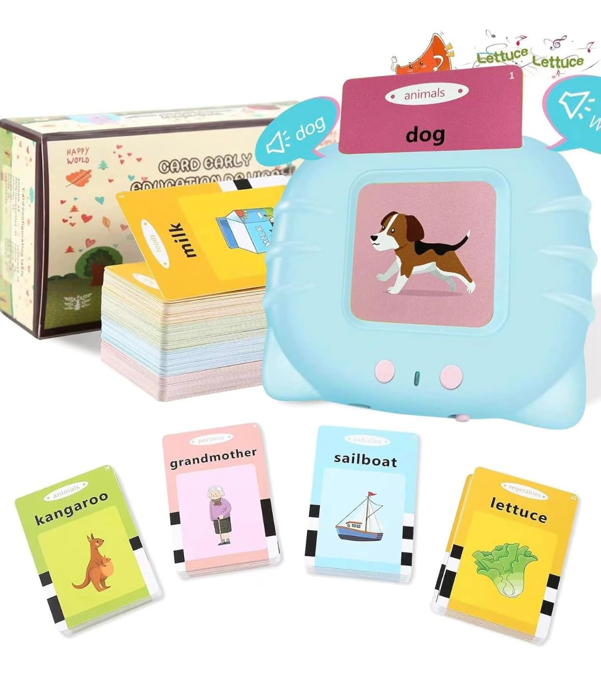 Quirky Kidz Talking Flash Cards – Montessori Toys for Toddlers | Rechargeable Educational Learning Toy for 2+ Year Old Boys & Girls | Speech Development & Early Learning Tool