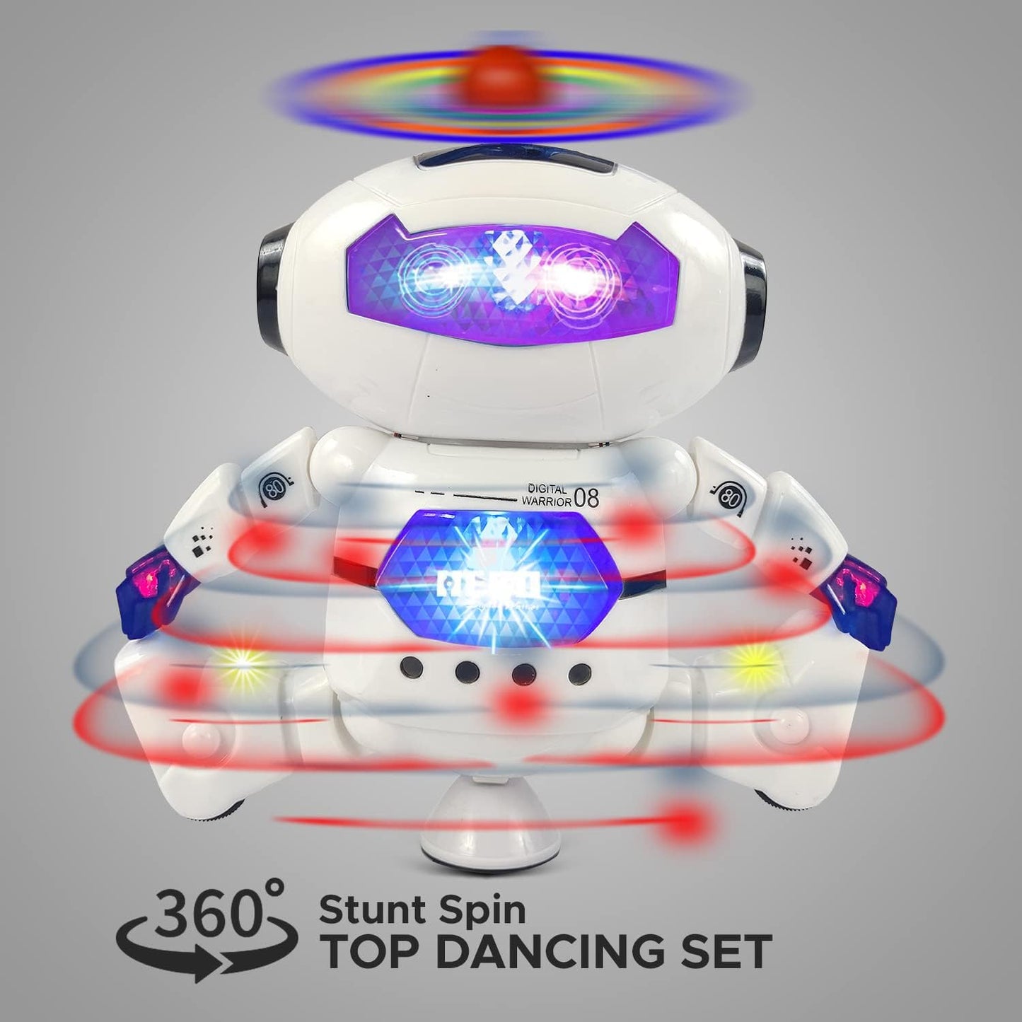 Quirky Kidz Bot Robot Pioneer – Dancing Robot Toy with Colorful Lights, Music & 360° Movement for Boys & Girls, Fun Interactive Toy (Color May Vary)
