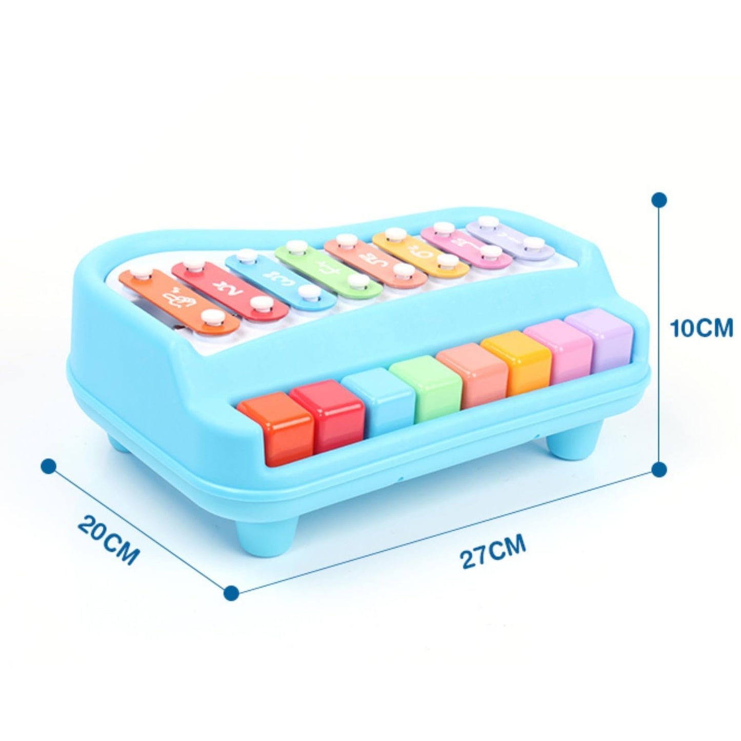 Quirky Kidz 2 in 1 Xylophone for Kids Baby Piano, Musical Learning Toy for Kids & Toddlers 1-3 Years - 8 Keys, Preschool Educational Instrument for Boys & Girls - Keyboard & Drums Combo