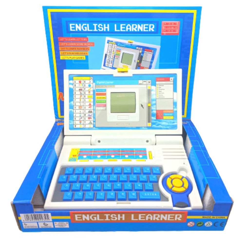 Quirky Kidz Educational Laptop Toy for Kids Age 3+ - 20 Learning Activities Including Alphabet, Math, Logic, Music & Games | Interactive Educational Computer Toy - Blue