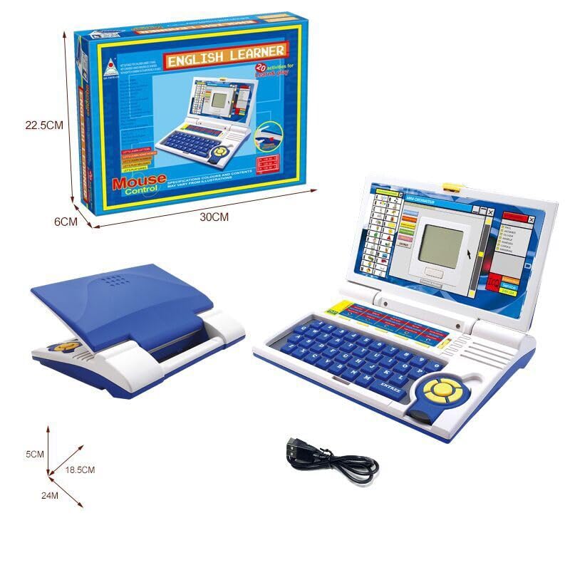 Quirky Kidz Educational Laptop Toy for Kids Age 3+ - 20 Learning Activities Including Alphabet, Math, Logic, Music & Games | Interactive Educational Computer Toy - Blue