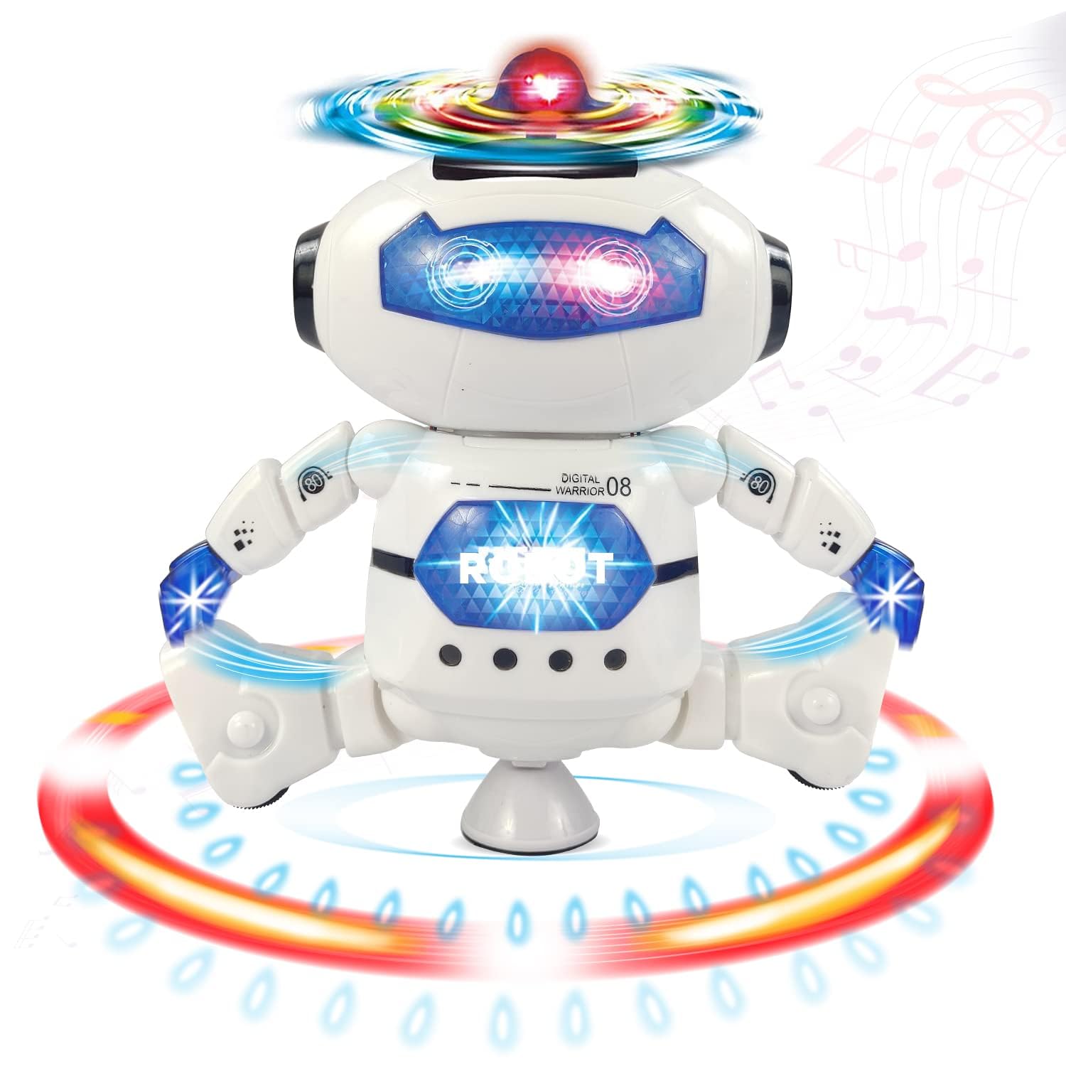 Quirky Kidz Bot Robot Pioneer – Dancing Robot Toy with Colorful Lights, Music & 360° Movement for Boys & Girls, Fun Interactive Toy (Color May Vary)