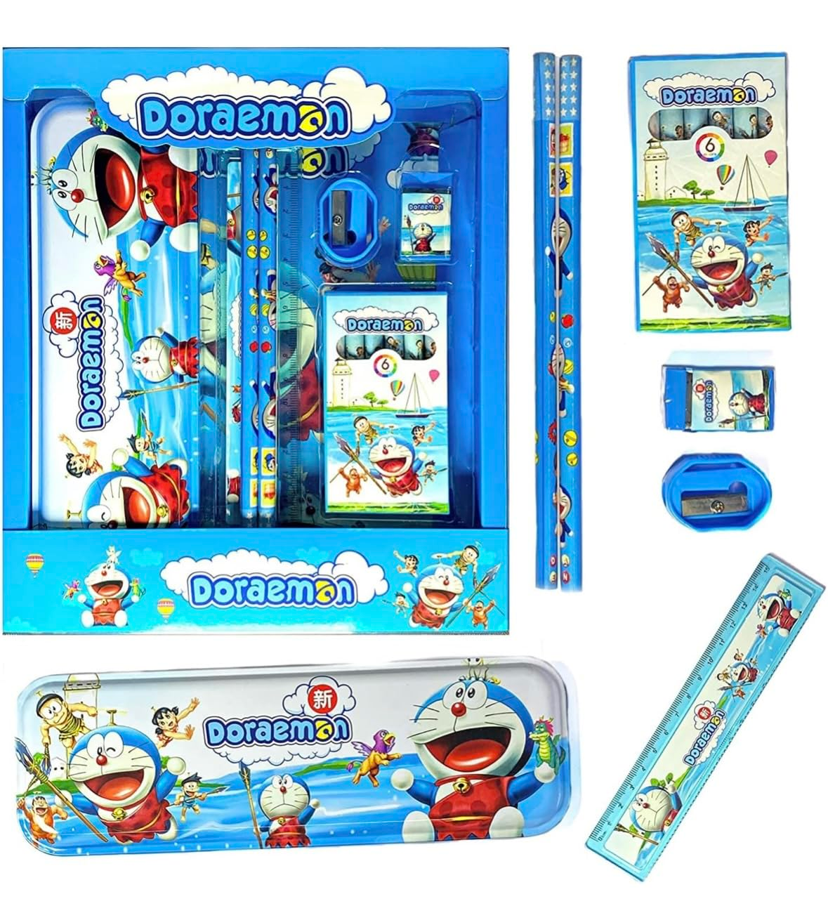 Quirky Kidz Stationery Kit Set for School Kids – Birthday Gift for Girls & Boys | Includes Pencil, Scale, Eraser, Sharpener, Crayon Set, Compass Box| Fun Multicolor Back-to-School Supply Set