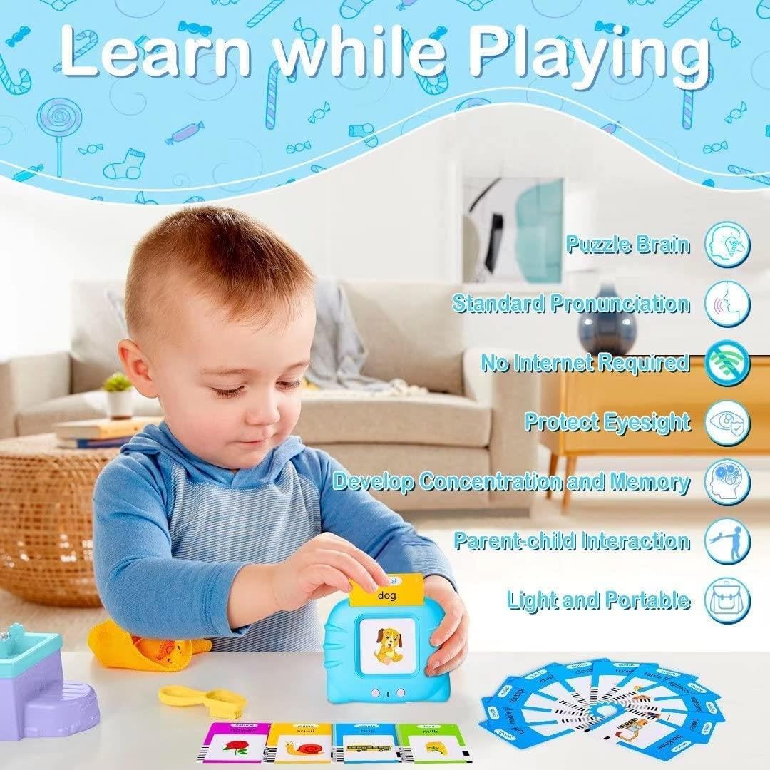 Quirky Kidz Talking Flash Cards – Montessori Toys for Toddlers | Rechargeable Educational Learning Toy for 2+ Year Old Boys & Girls | Speech Development & Early Learning Tool