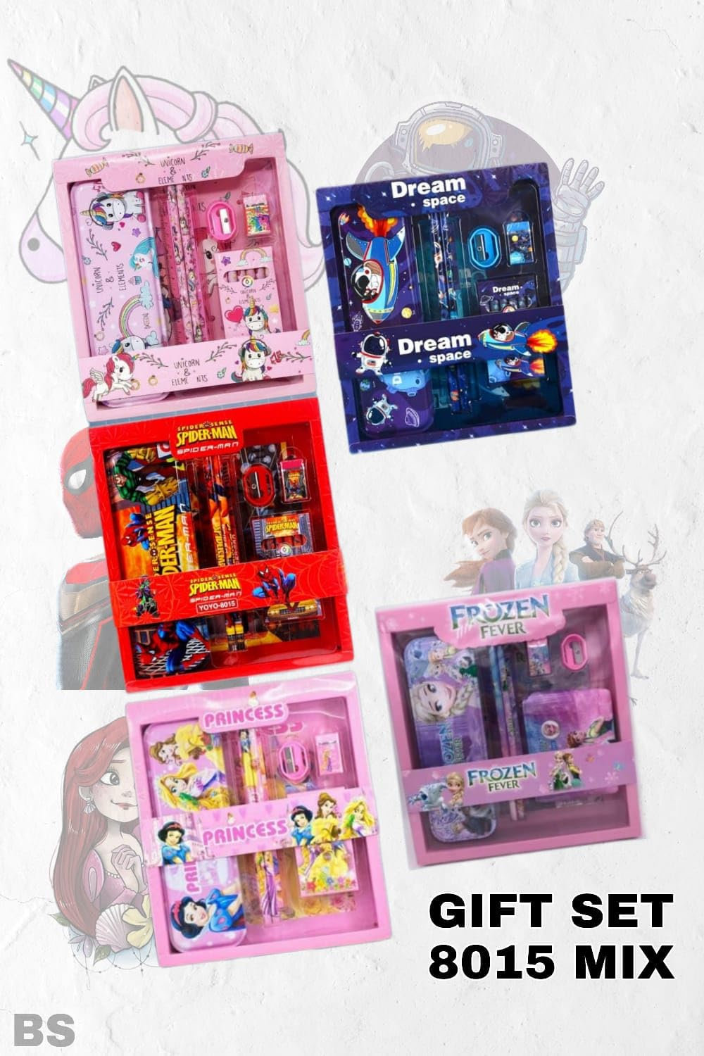 Quirky Kidz Stationery Kit Set for School Kids – Birthday Gift for Girls & Boys | Includes Pencil, Scale, Eraser, Sharpener, Crayon Set, Compass Box| Fun Multicolor Back-to-School Supply Set