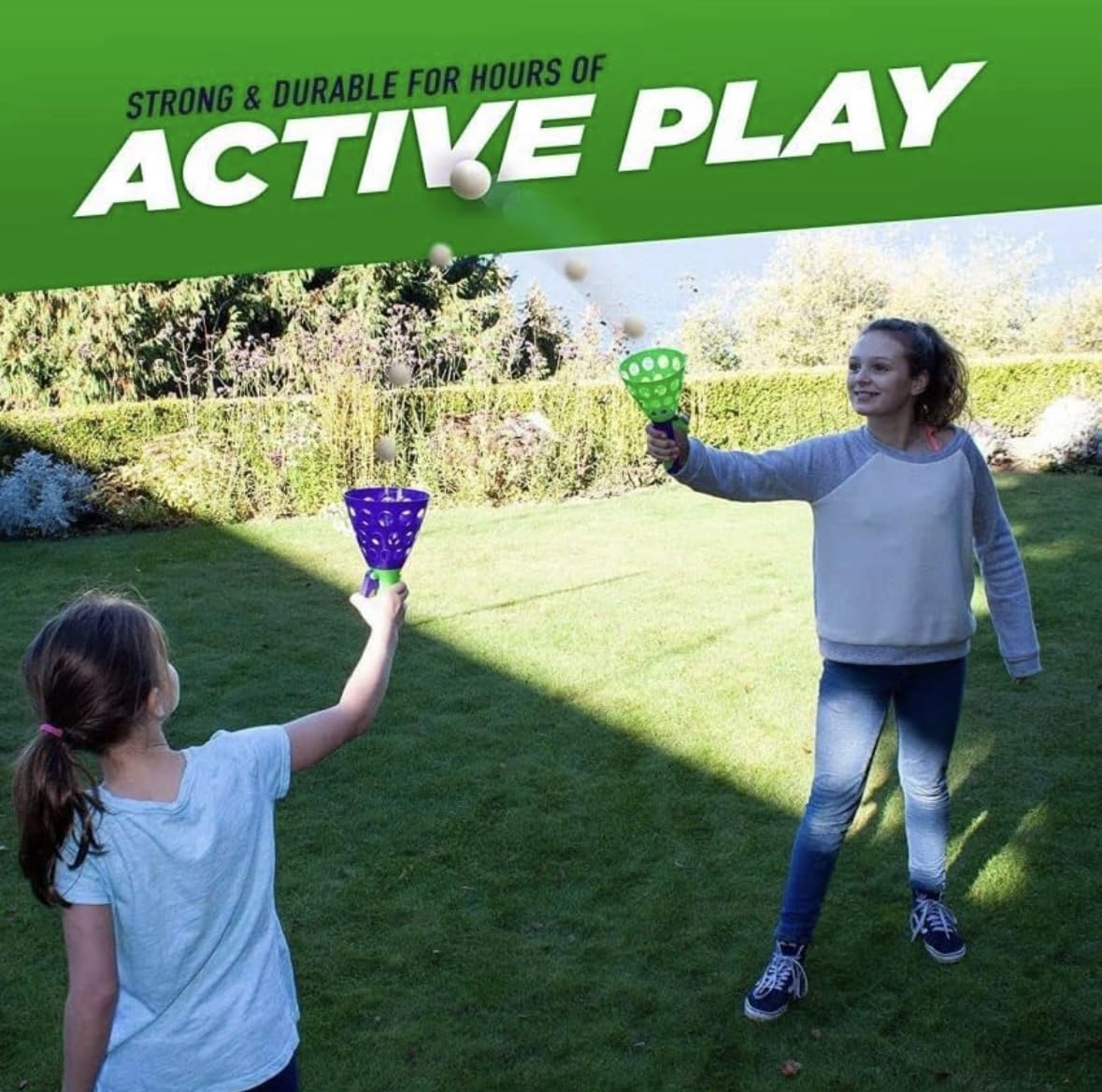 Quirky Kidz Click and Catch Twin Ball Launcher Game with 3 Balls | Indoor Outdoor Toy Set | Pop & Catch Ball Play Fun for Boys & Girls - Multicolor