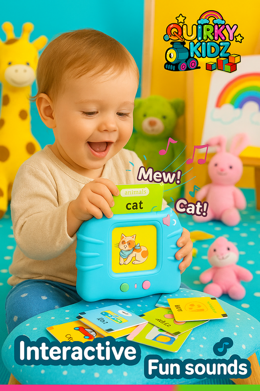 Quirky Kidz Talking Flash Cards – Montessori Toys for Toddlers | Rechargeable Educational Learning Toy for 2+ Year Old Boys & Girls | Speech Development & Early Learning Tool